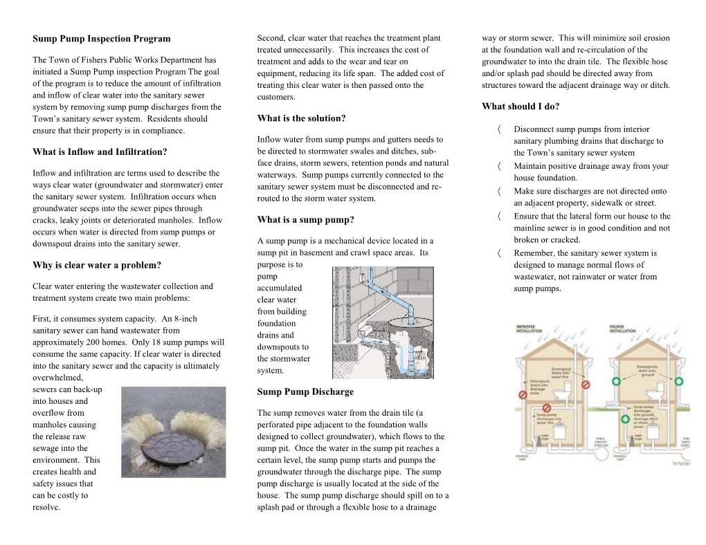 Sump Pump Brochure