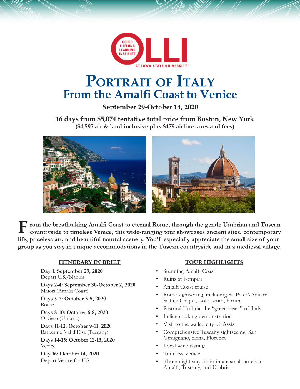 From the Amalfi Coast to Venice