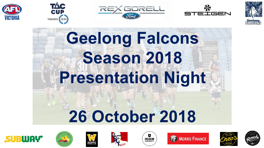 Geelong Falcons Season 2018 Presentation Night 26 October 2018