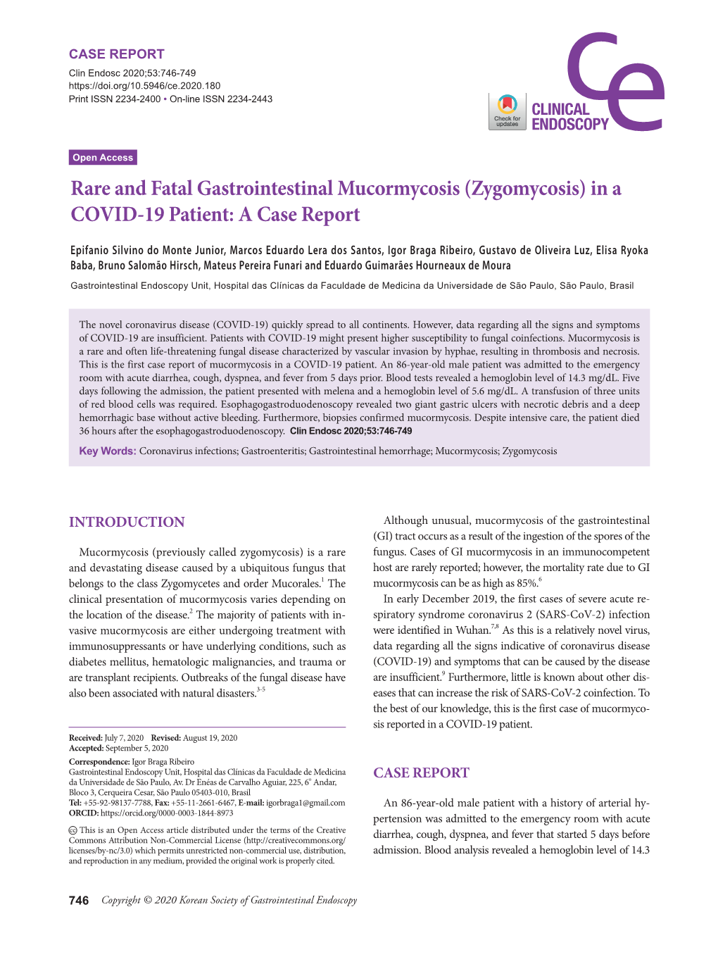 (Zygomycosis) in a COVID-19 Patient: a Case Report