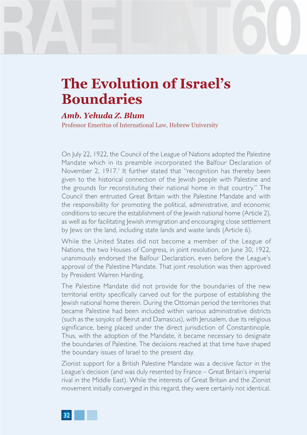 The Evolution of Israel's Boundaries