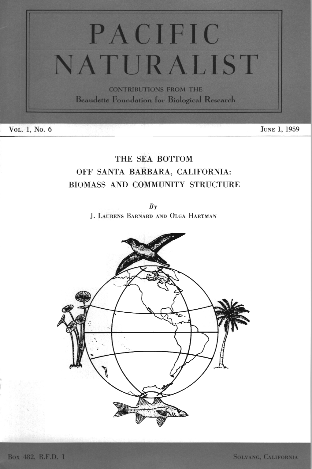 The Sea Bottom Off Santa Barbara, California: Biomass and Community Structure