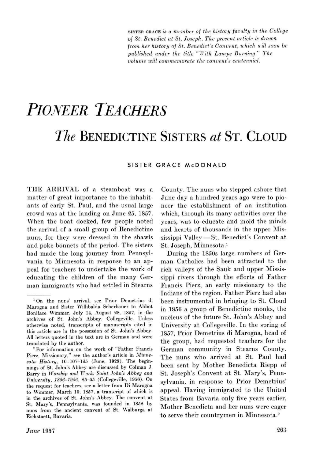 The Benedictine Sisters at St. Cloud / Sister Grace Mcdonald