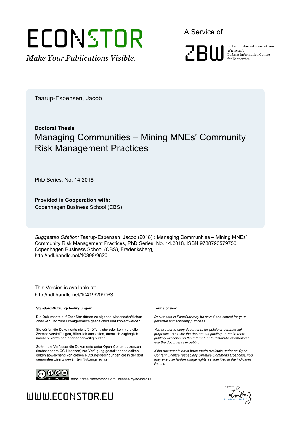 Mining Mnes' Community Risk Management Practices