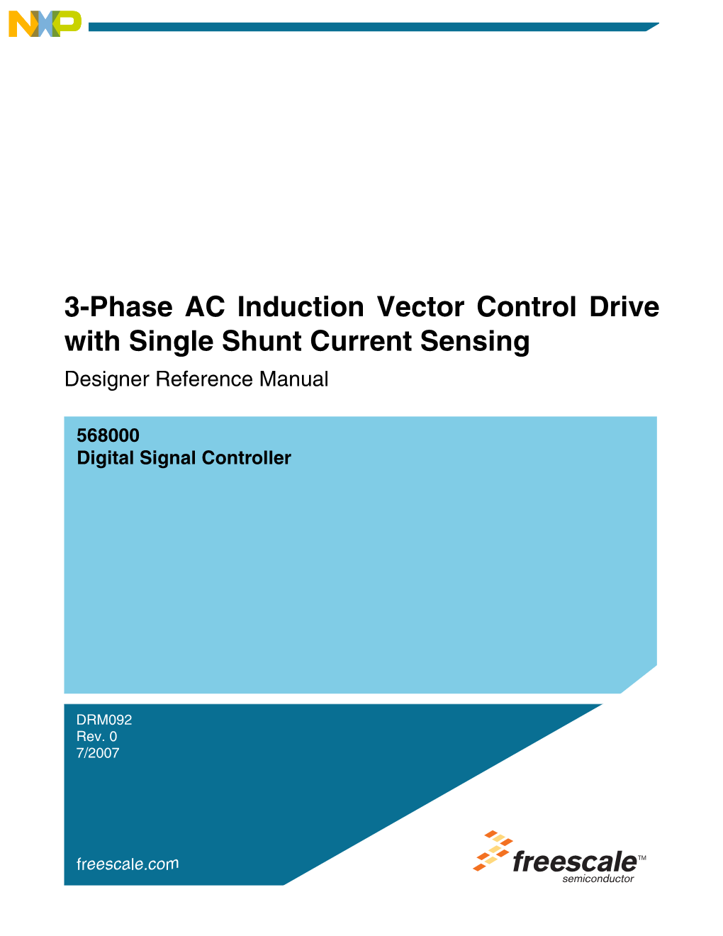 DRM092, 3-Phase AC Induction Vector Control Drive with Single Shunt Current Sensing