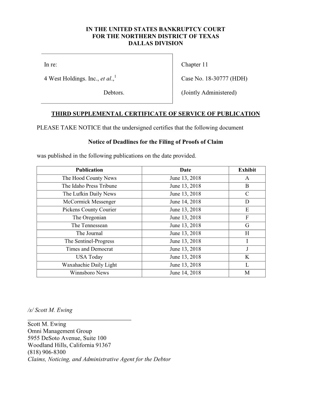 United States Bankruptcy Court for the Northern District of Texas Dallas Division