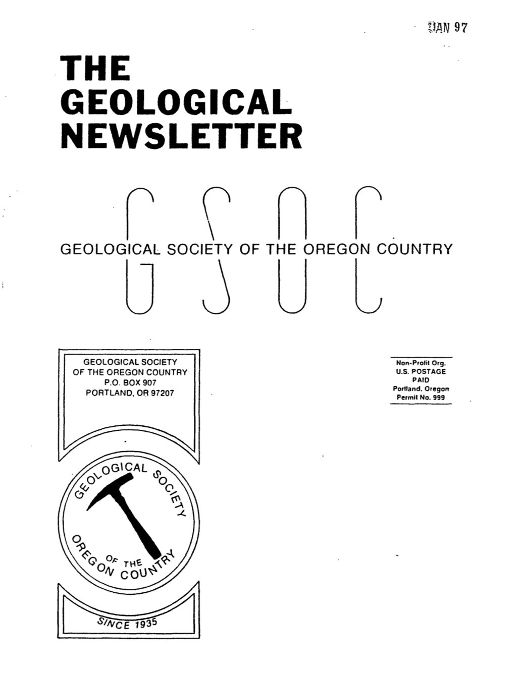 The Geological Newsletter \ Geological Society of the Oregon Country