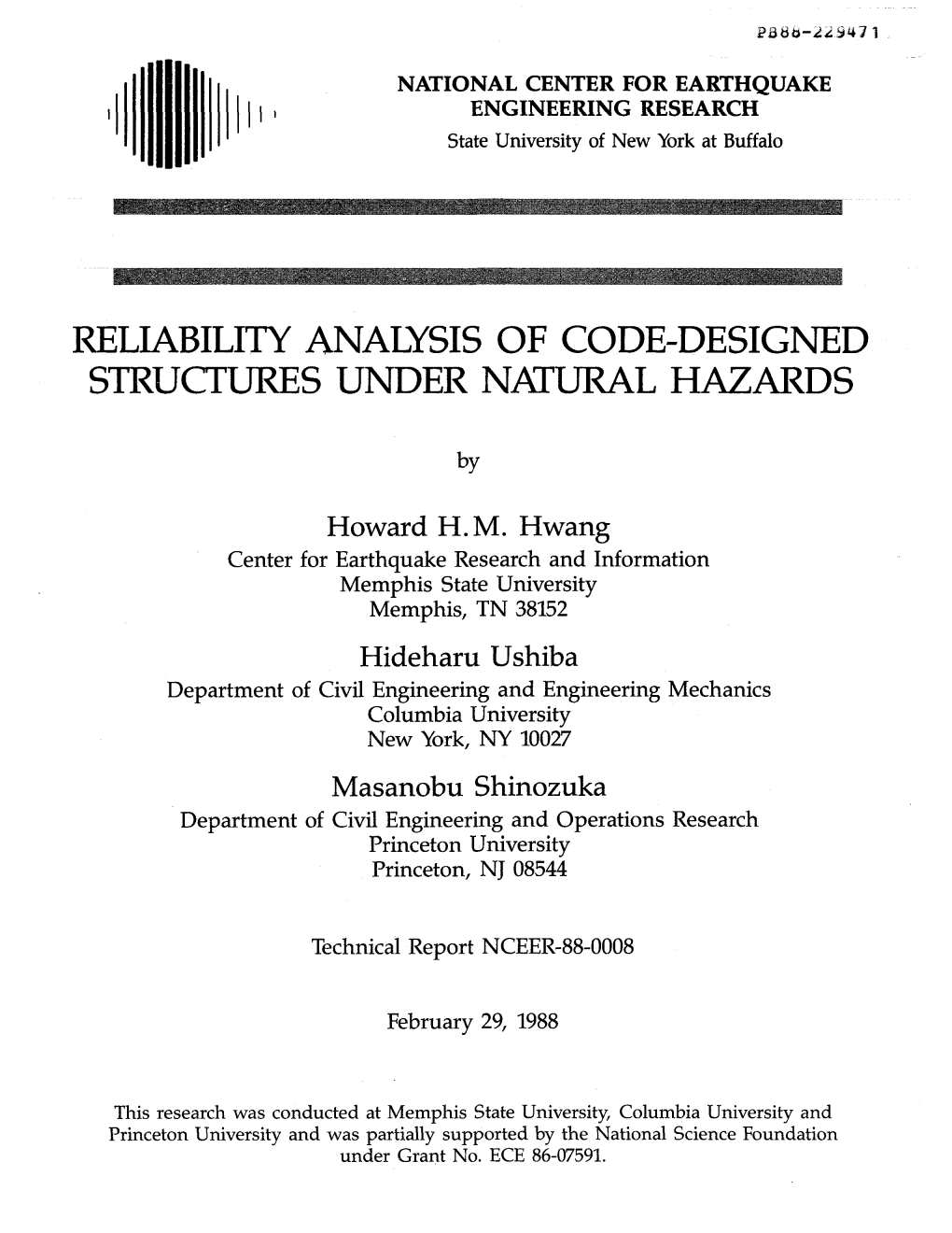 Reliability Analysis of Code-Designed Structures Under Natural Hazards