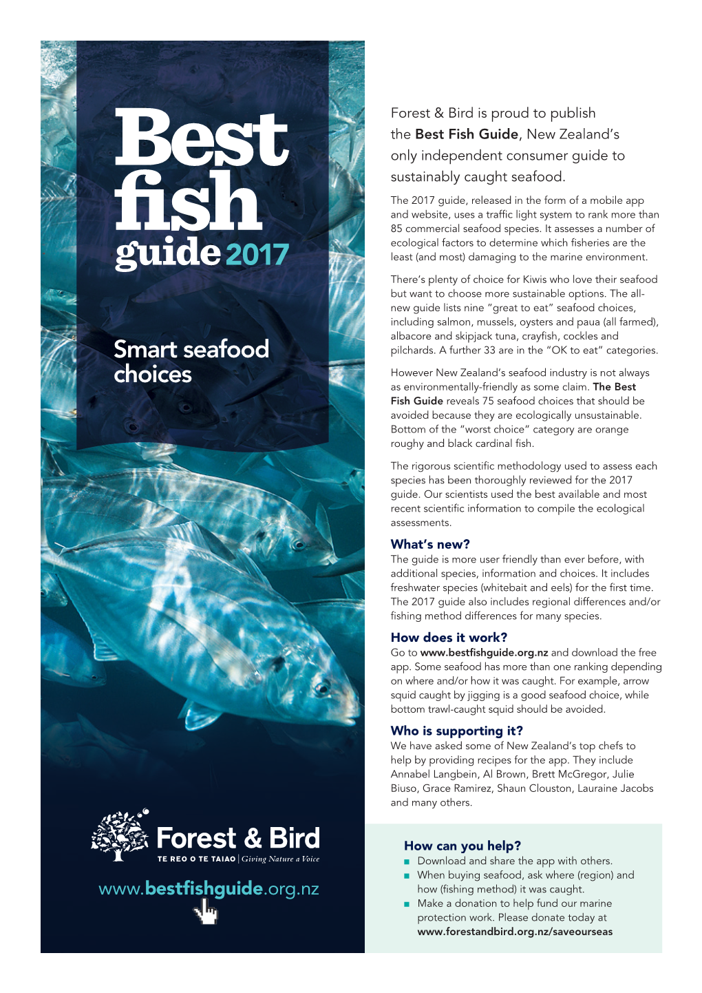 Best Fish Guide, New Zealand’S Only Independent Consumer Guide to Best Sustainably Caught Seafood
