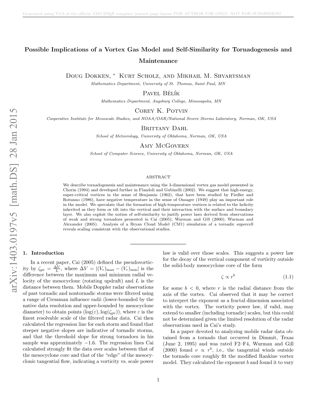 Possible Implications of a Vortex Gas Model and Self-Similarity for Tornadogenesis and Maintenance