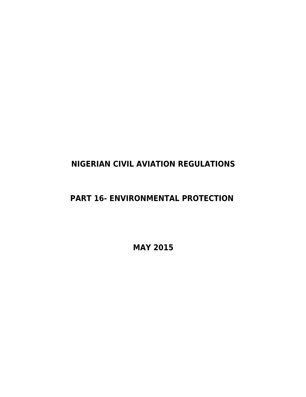 Nigerian Civil Aviation Regulations