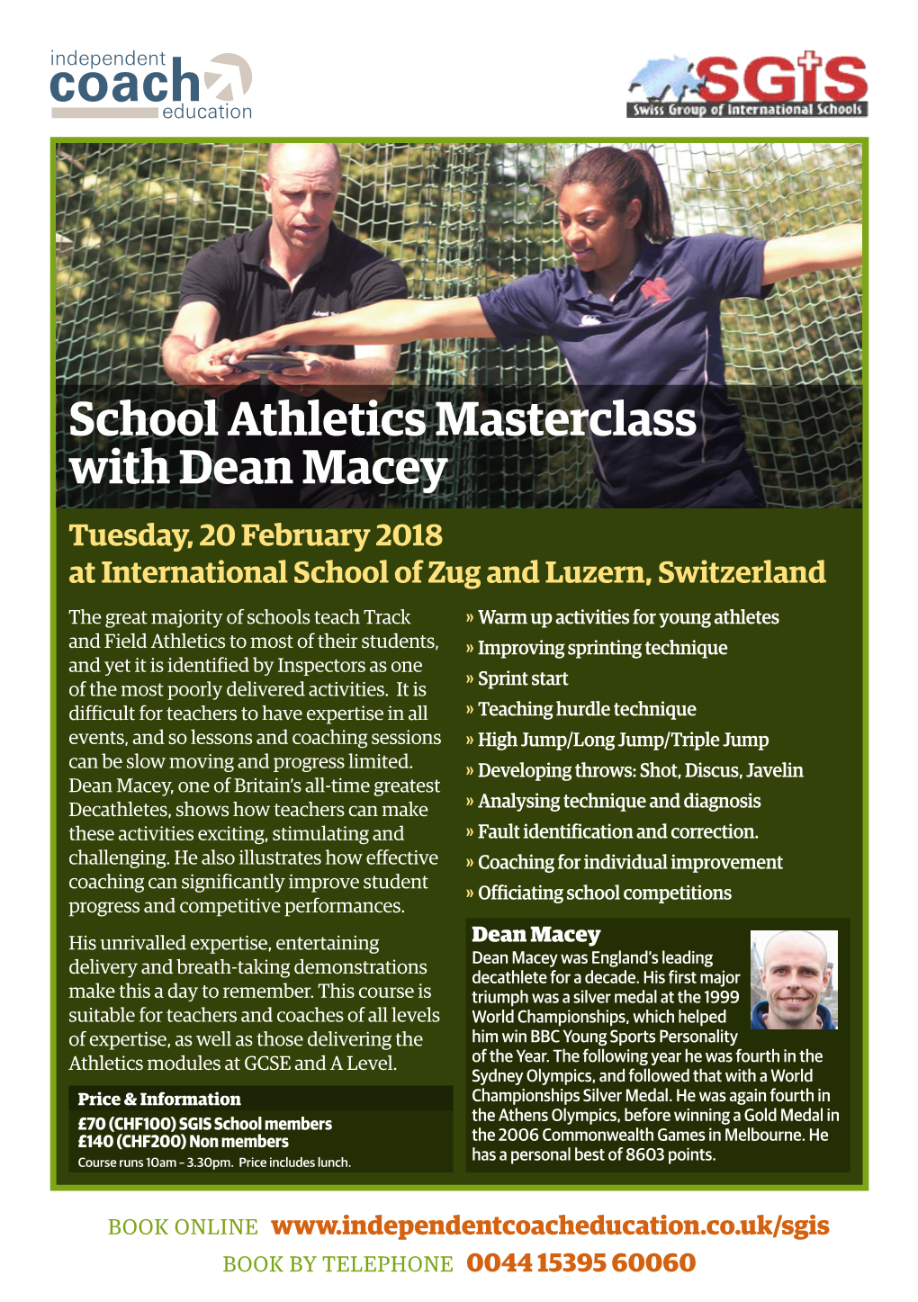 School Athletics Masterclass with Dean Macey