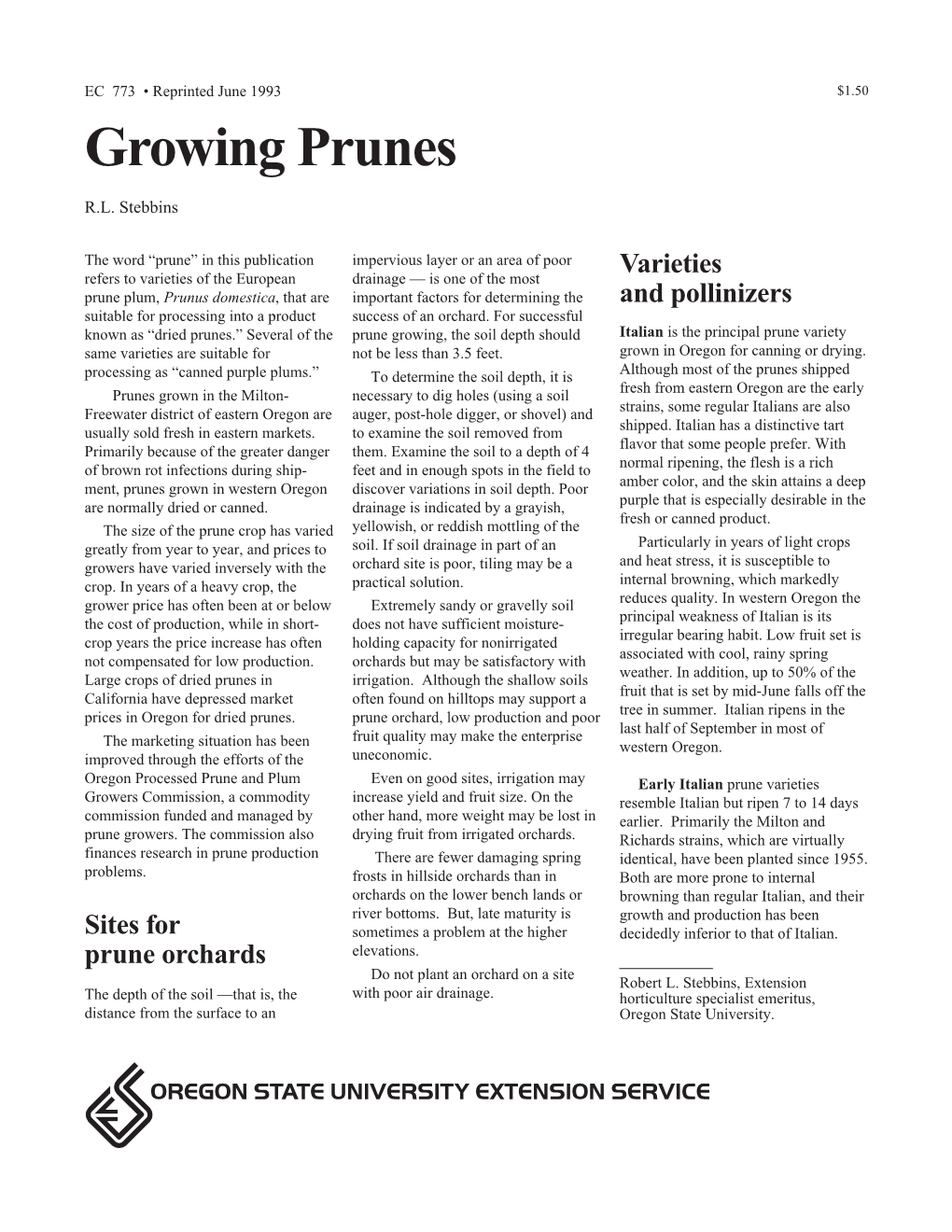 Growing Prunes