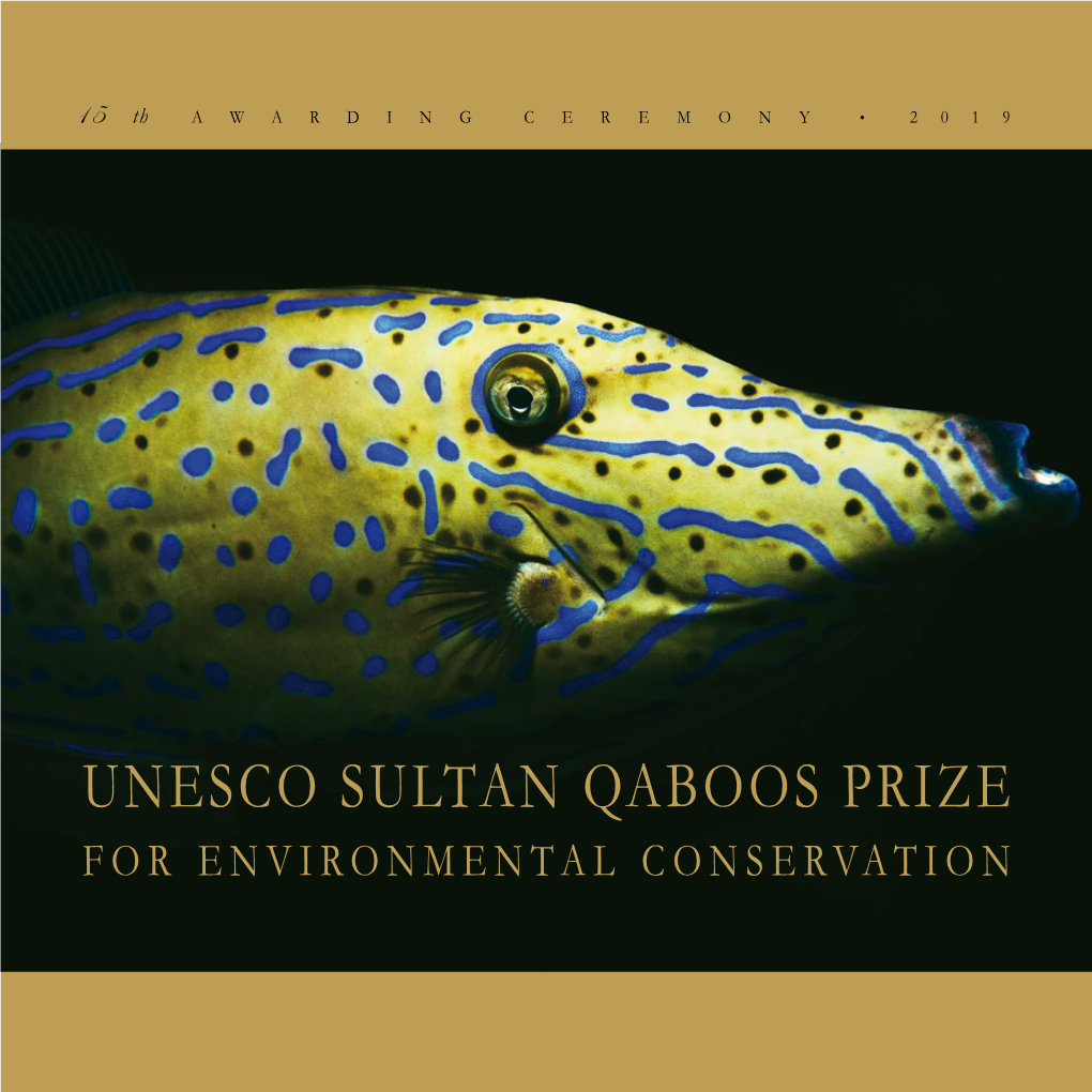 UNESCO Sultan Qaboos Prize for Environmental Conservation 2019