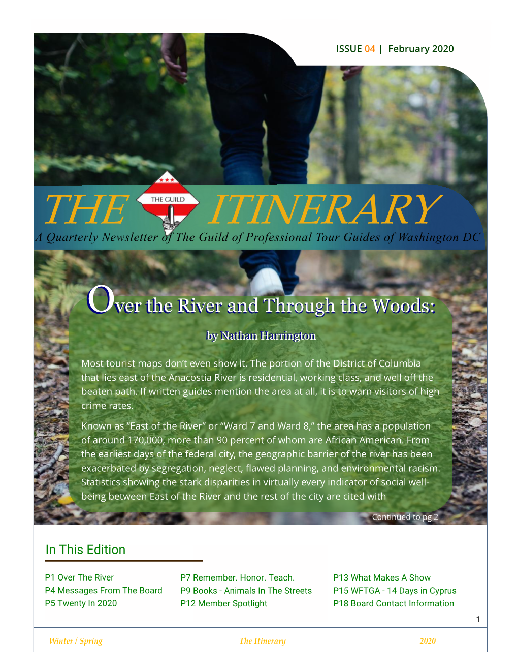 THE ITINERARY a Quarterly Newsletter of the Guild of Professional Tour Guides of Washington DC