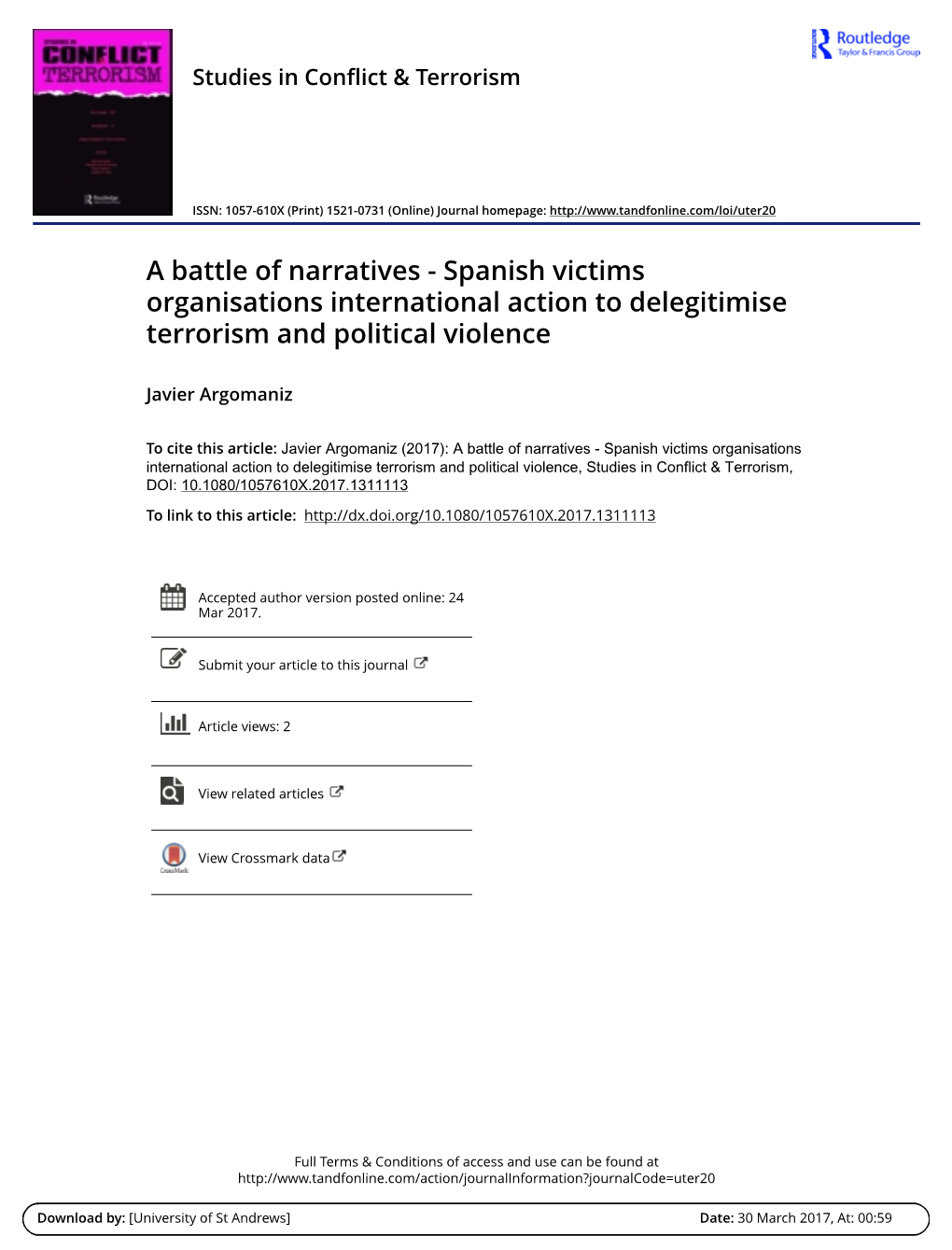 Spanish Victims Organisations International Action to Delegitimise Terrorism and Political Violence