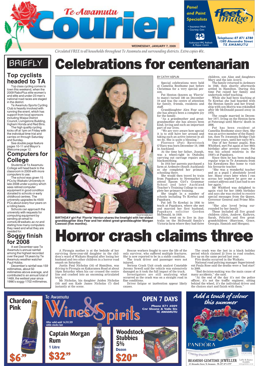 Te Awamutu Courier, Wednesday, January 7, 2009