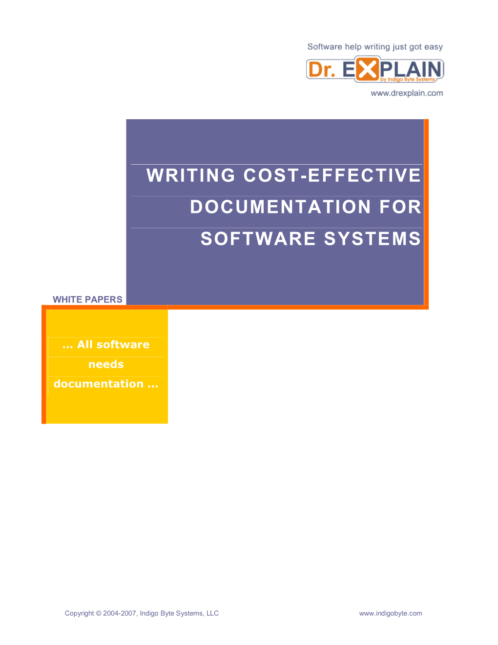 Writing Cost-Effective Documentation for Software Systems