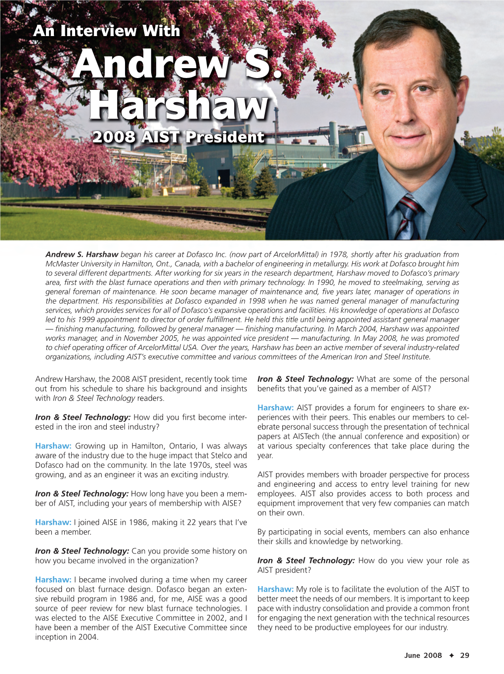 Andrew S. Harshaw 2008 AIST President