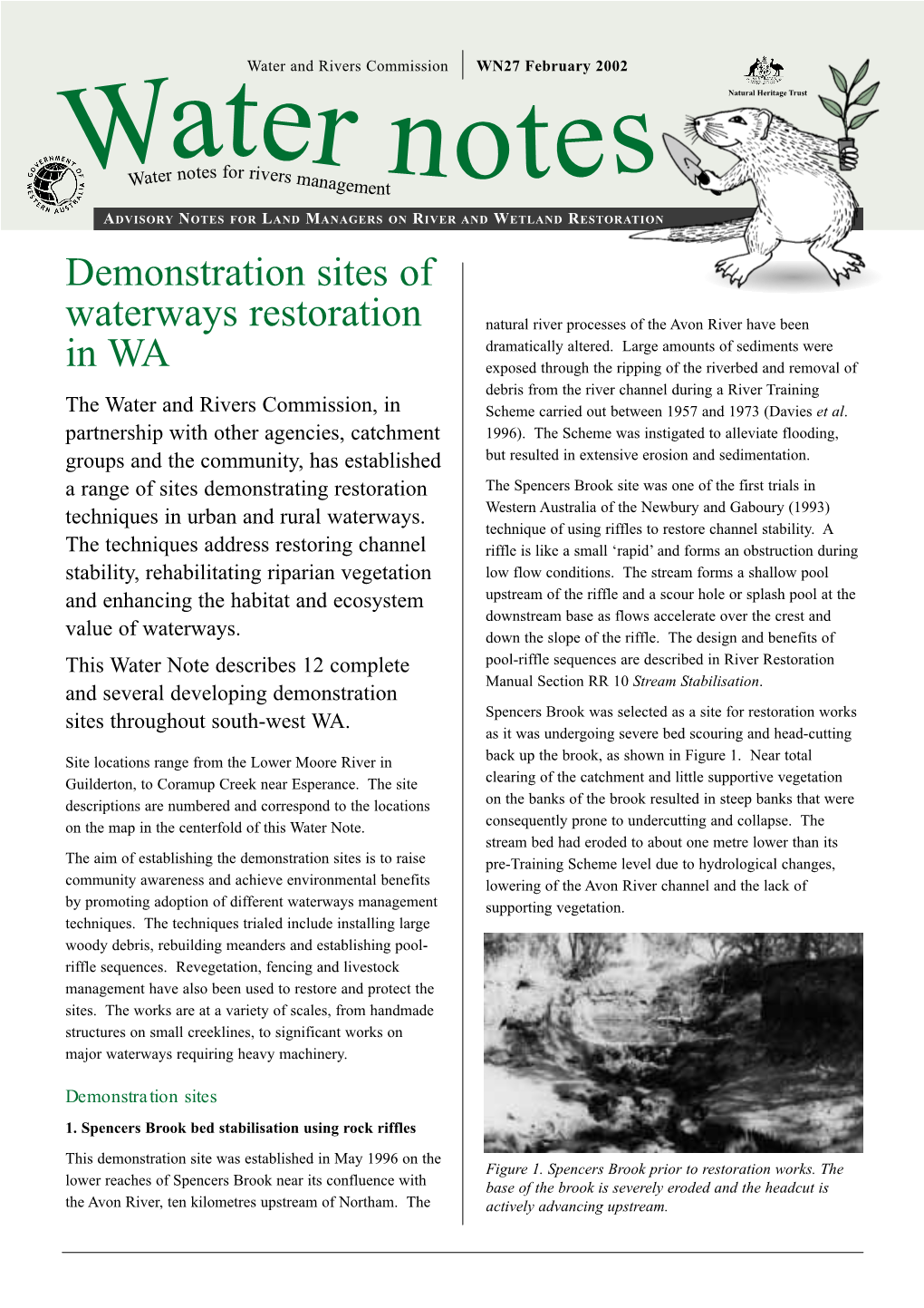 Demonstration Sites of Waterways Restoration In