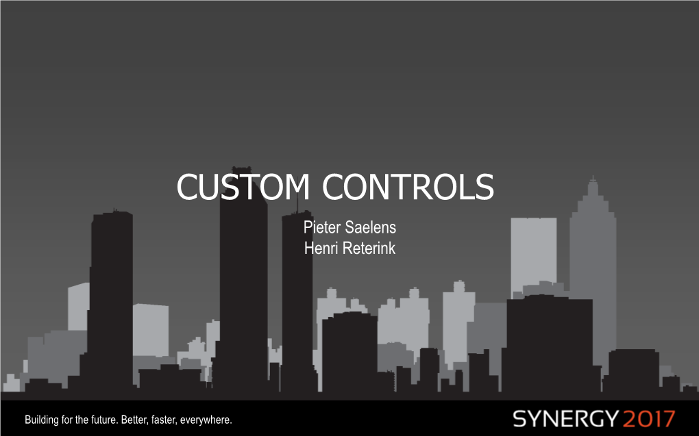 CUSTOM CONTROLS Pieter Saelens Henri Reterink