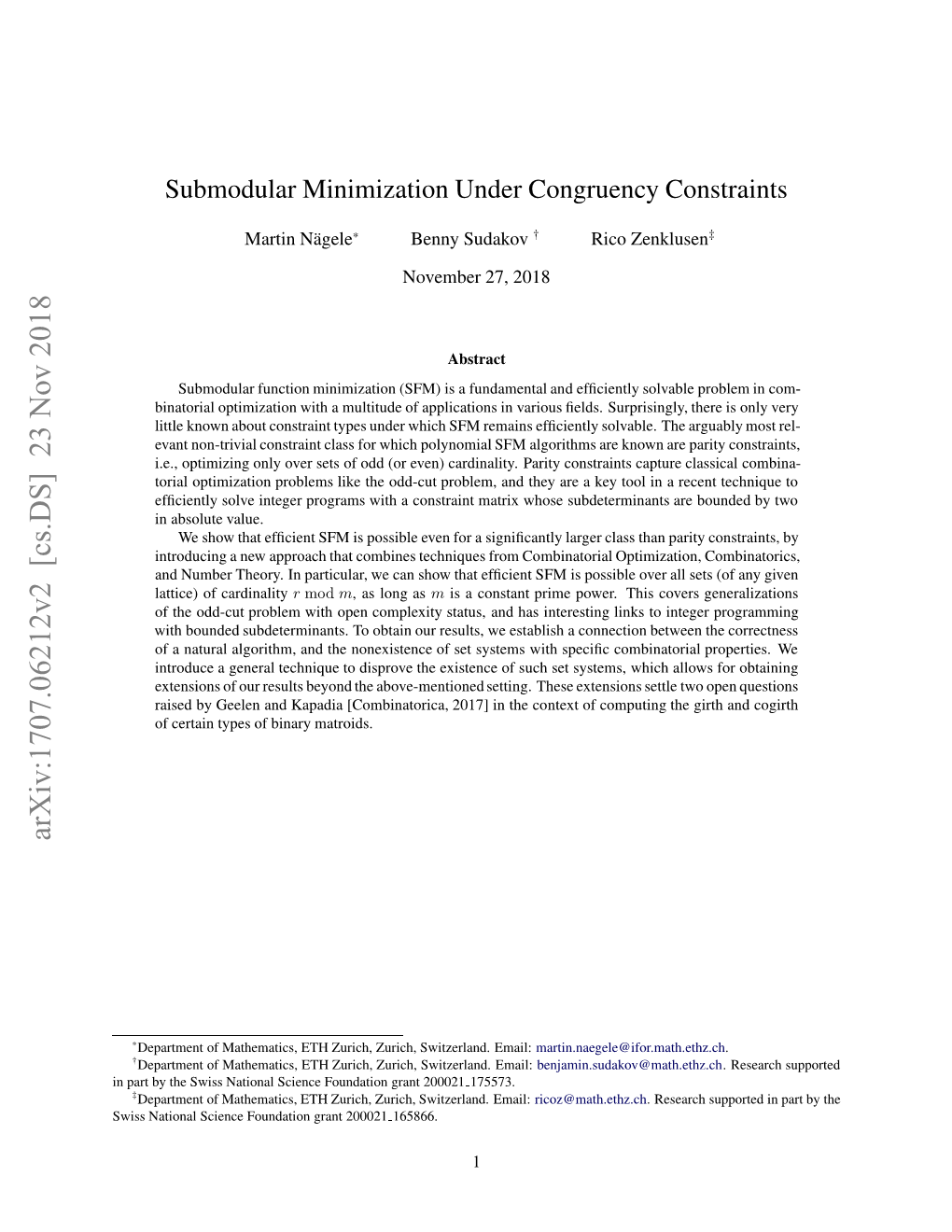 Submodular Minimization Under Congruency Constraints