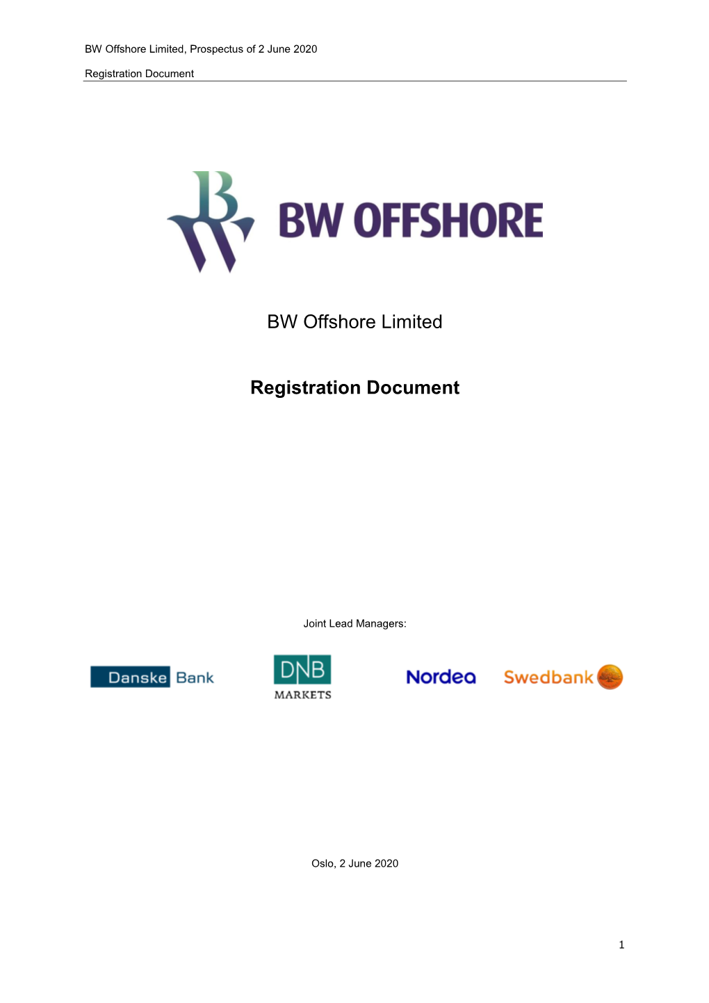 BW Offshore Limited Registration Document