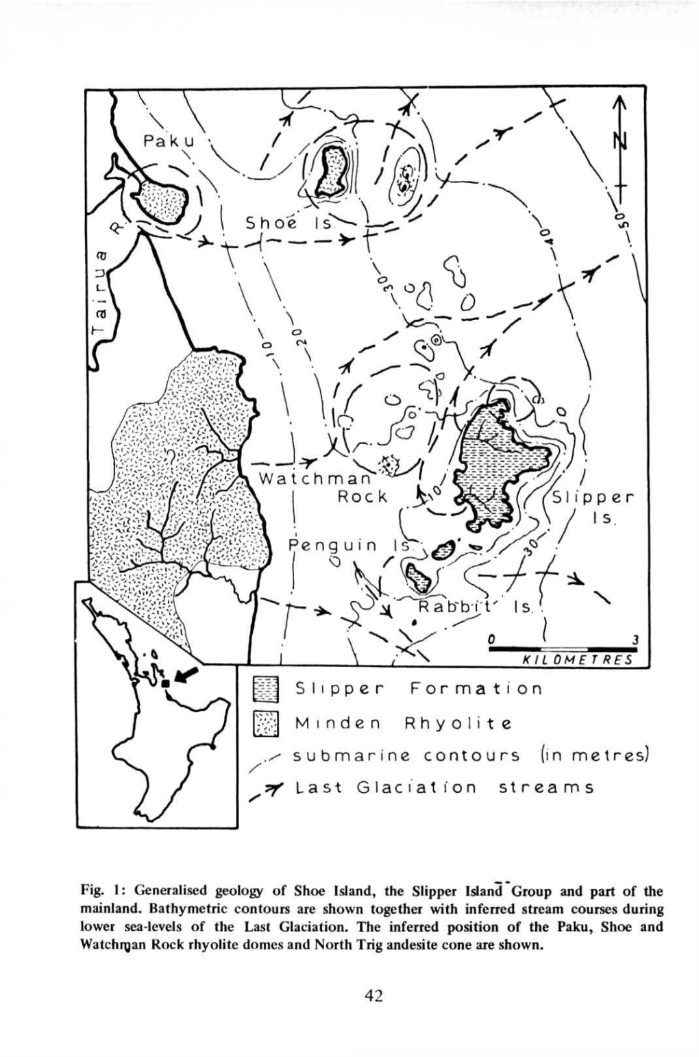 Generalised Geology of Shoe Island, the Slipper Island Group and Part of the Mainland