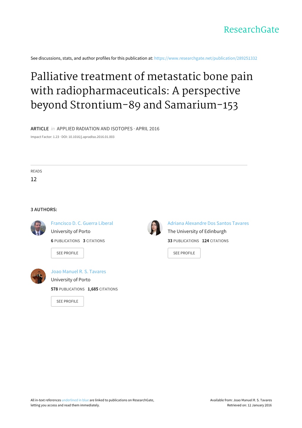 Palliative Treatment of Metastatic Bone Pain with Radiopharmaceuticals: a Perspective Beyond Strontium-89 and Samarium-153