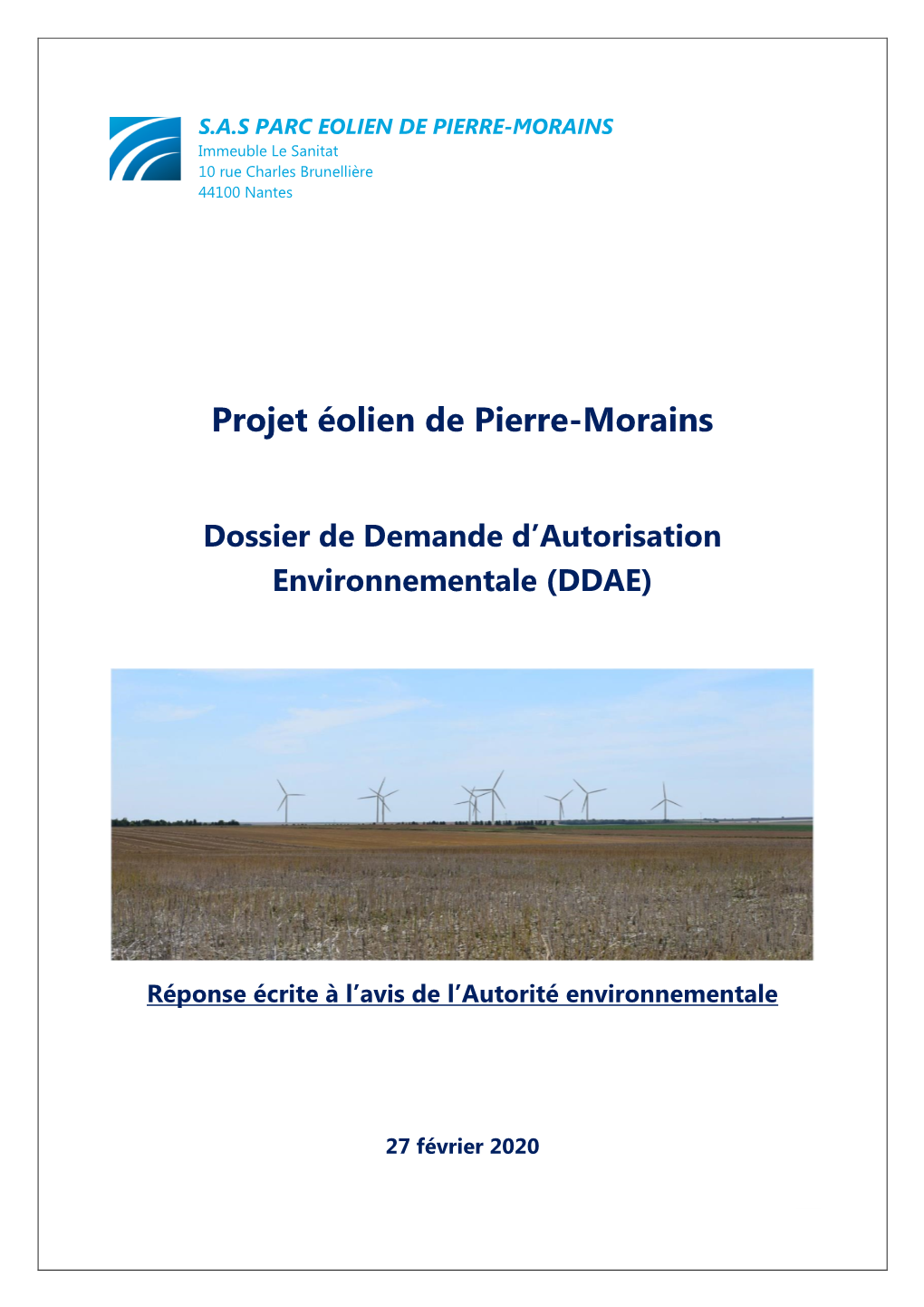 Projet Éolien De Pierre-Morains