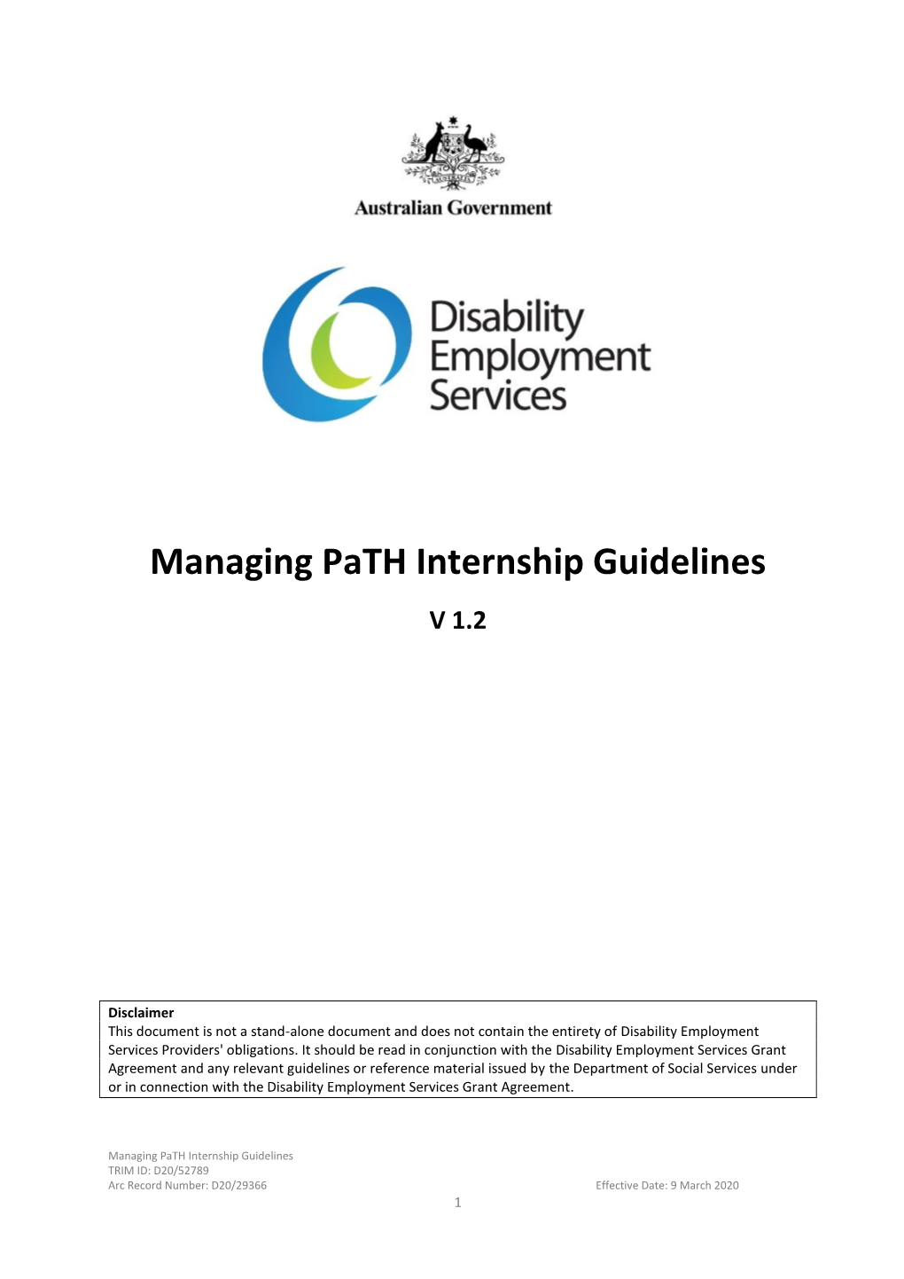 DES Managing Path Internship Guidelines