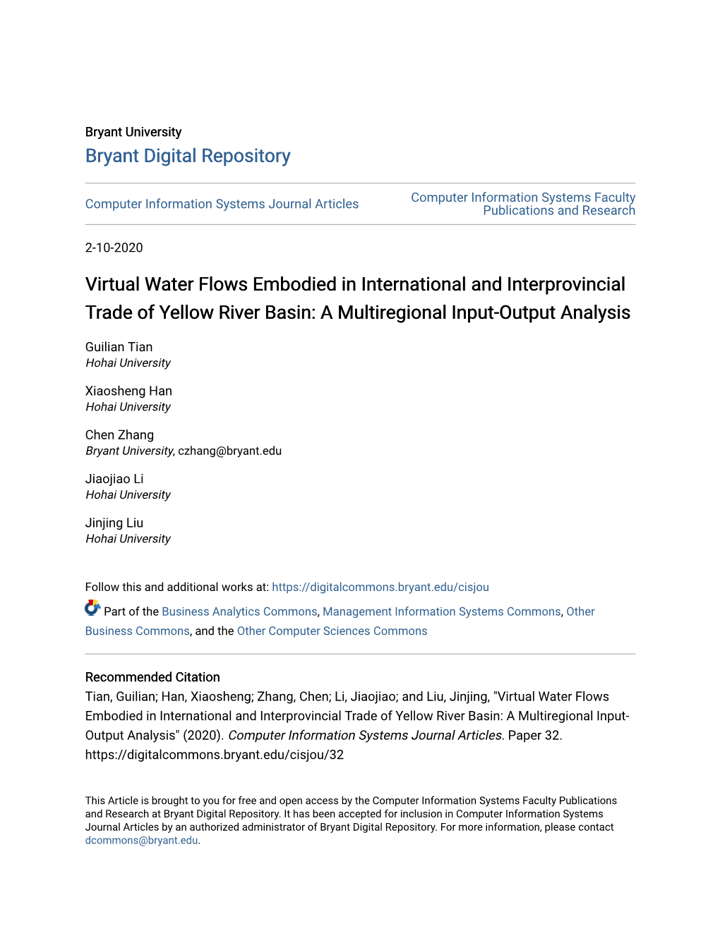 Virtual Water Flows Embodied in International and Interprovincial Trade of Yellow River Basin: a Multiregional Input-Output Analysis