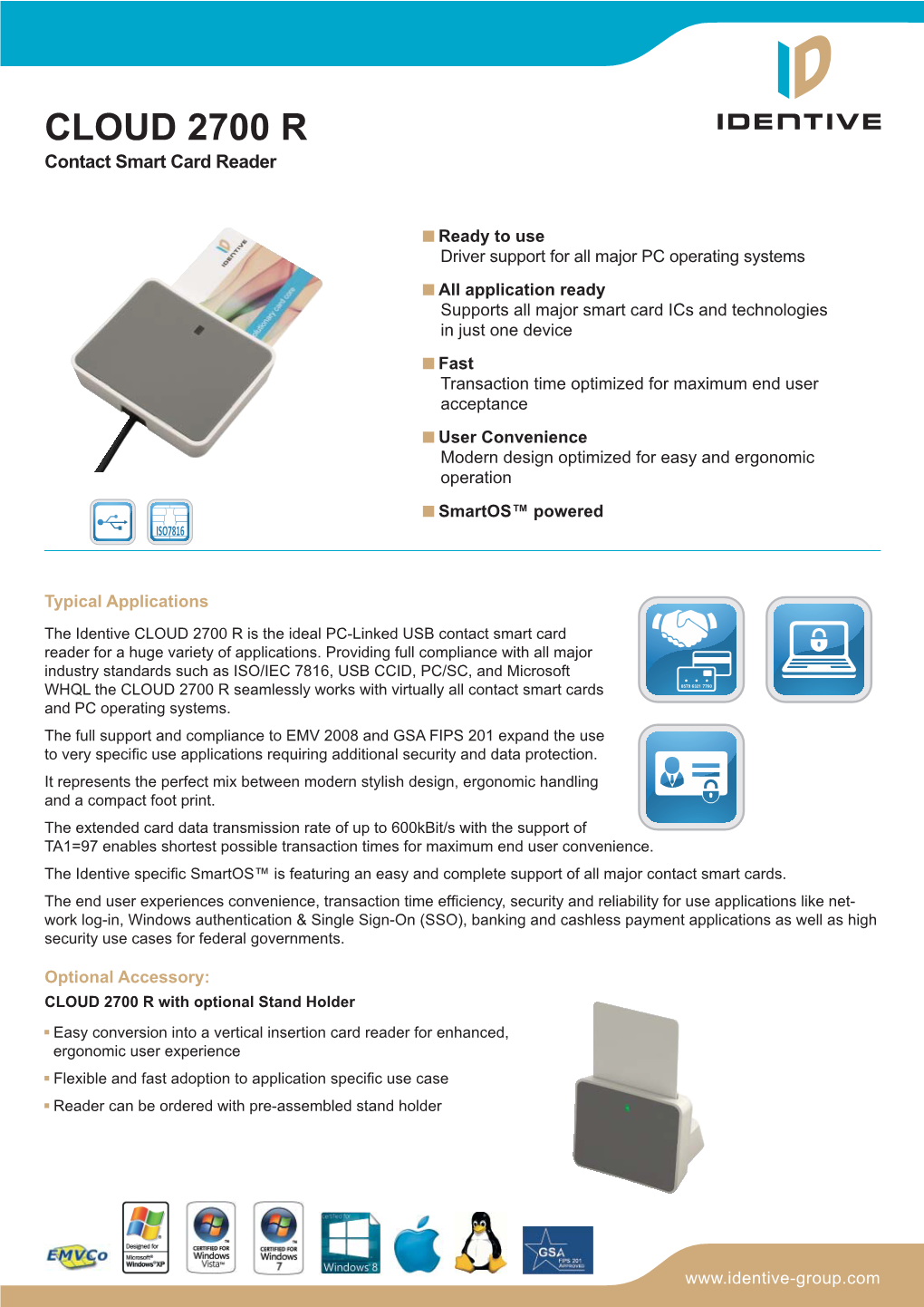 CLOUD 2700 R Contact Smart Card Reader