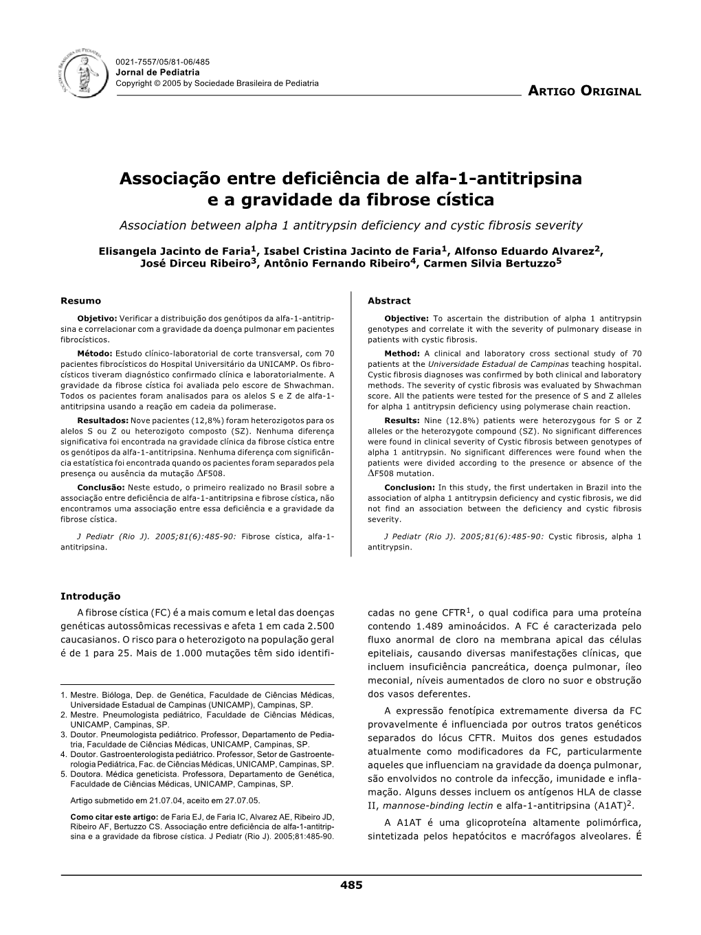 Association Between Alpha 1 Antitrypsin Deficiency and Cystic Fibrosis Severity