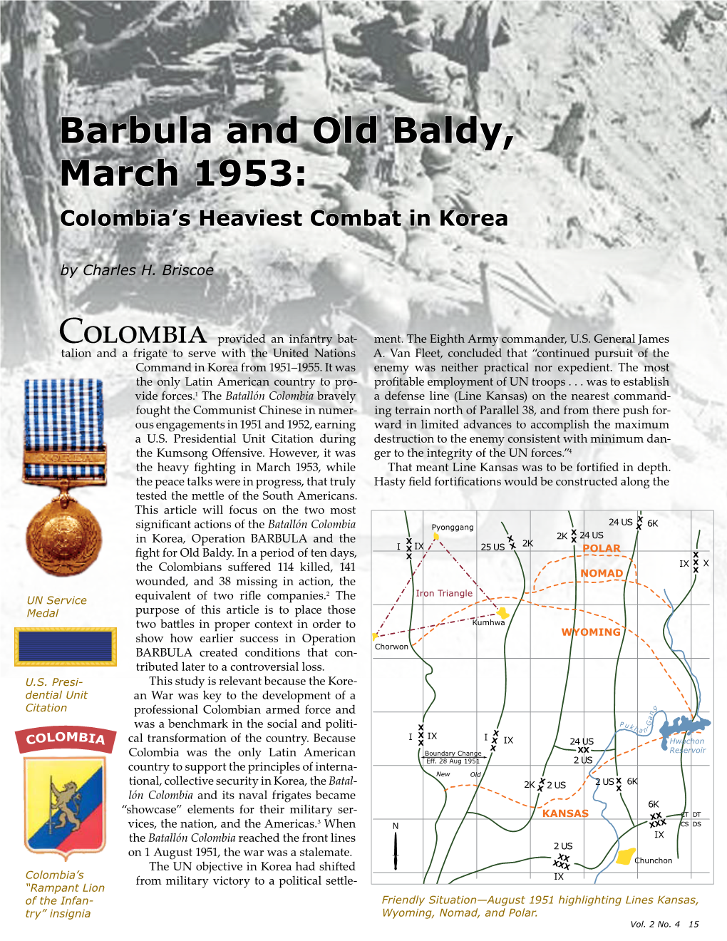 Barbula and Old Baldy, March 1953: Colombia’S Heaviest Combat in Korea