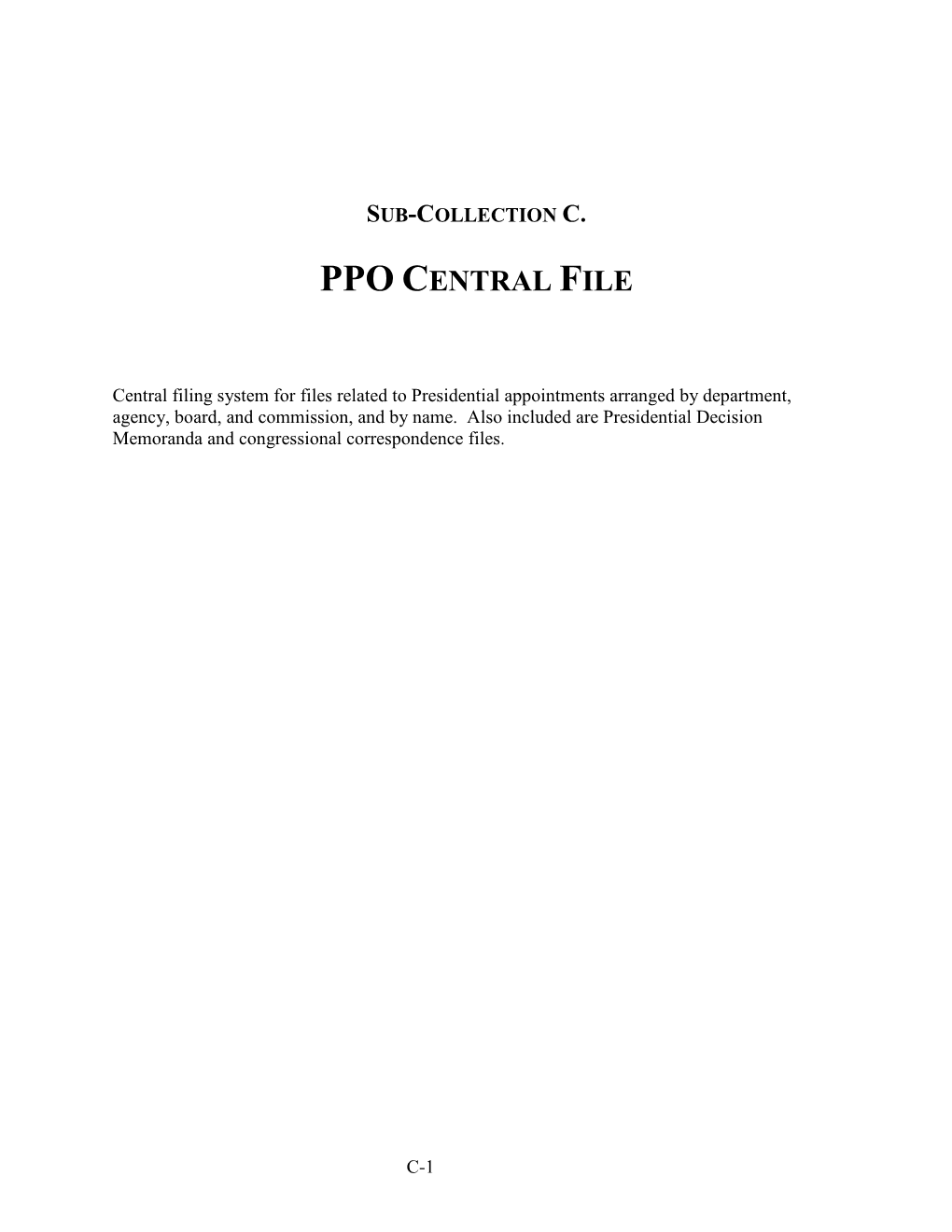 PPO Central Files