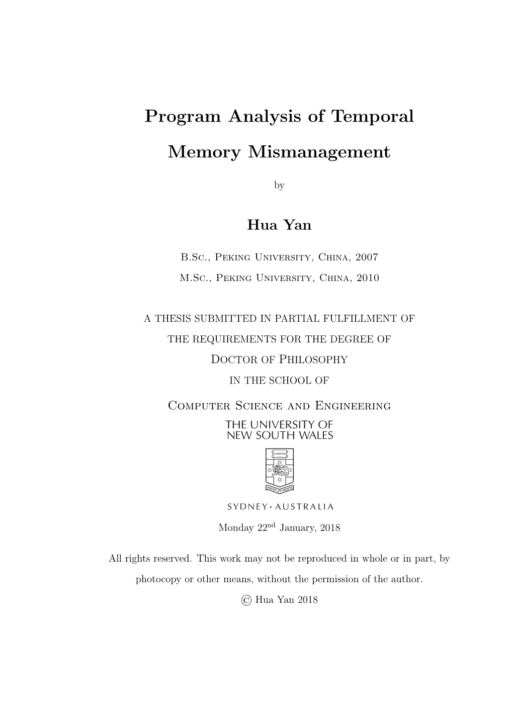 Program Analysis of Temporal Memory Mismanagement