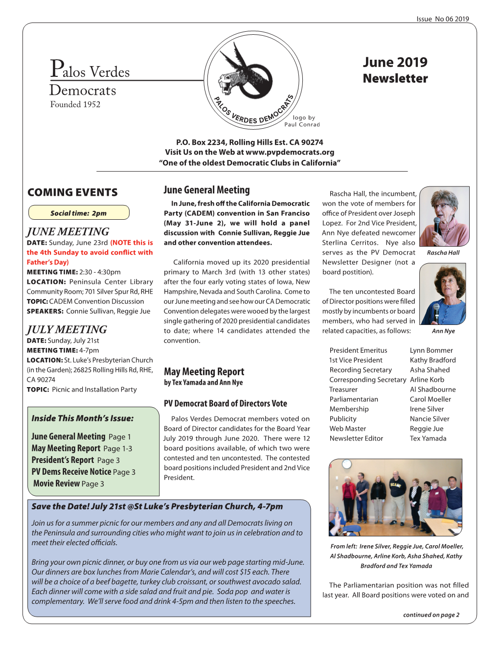 June 2019 Newsletter