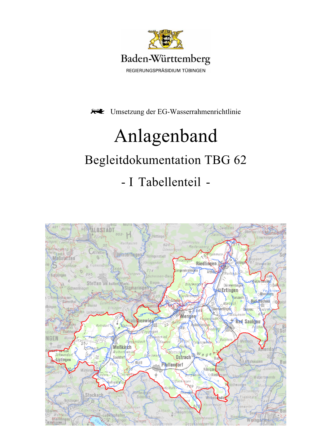 Anlagenband Begleitdokumentation TBG 62 - I Tabellenteil