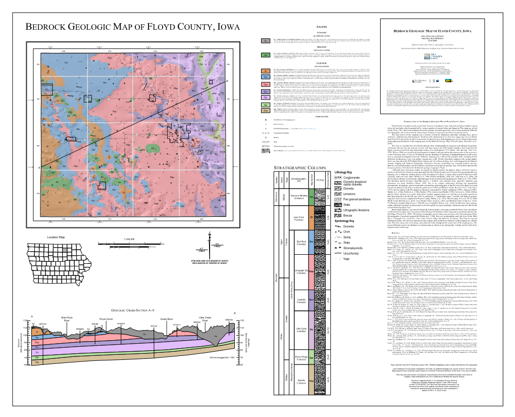 Bedrock Geologic Map of Floyd County, Iowa Cenozoic Bedrock Geologic Map of Floyd County, Iowa