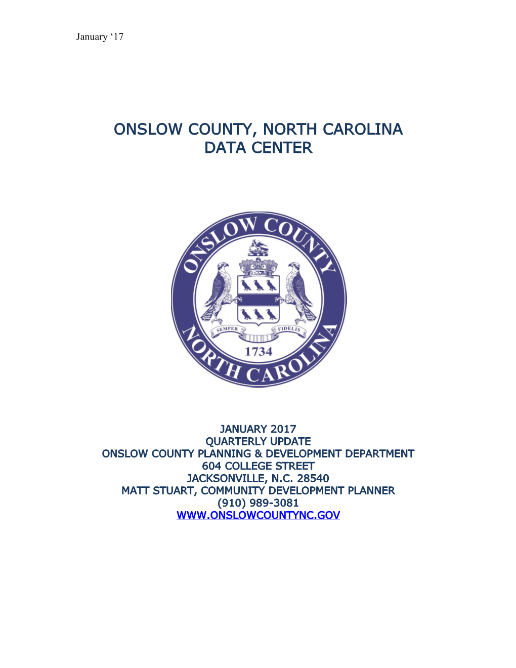 Onslow County, North Carolina Data Center