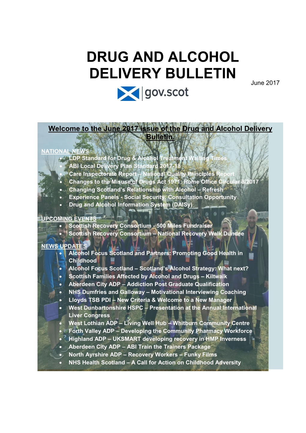 Drug and Alcohol Delivery Bulletin