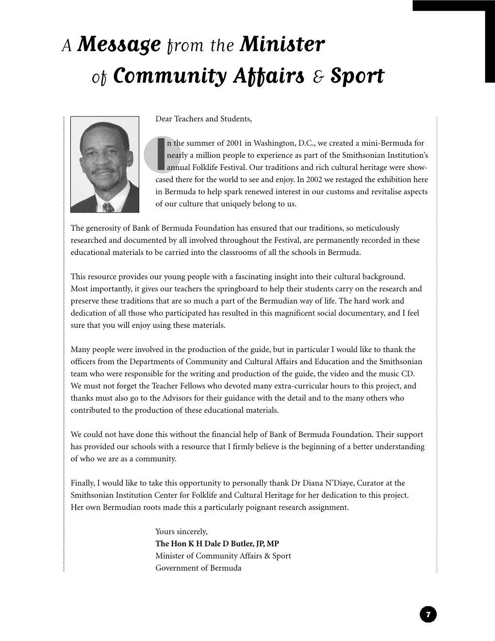 Of Community Affairs & Sport