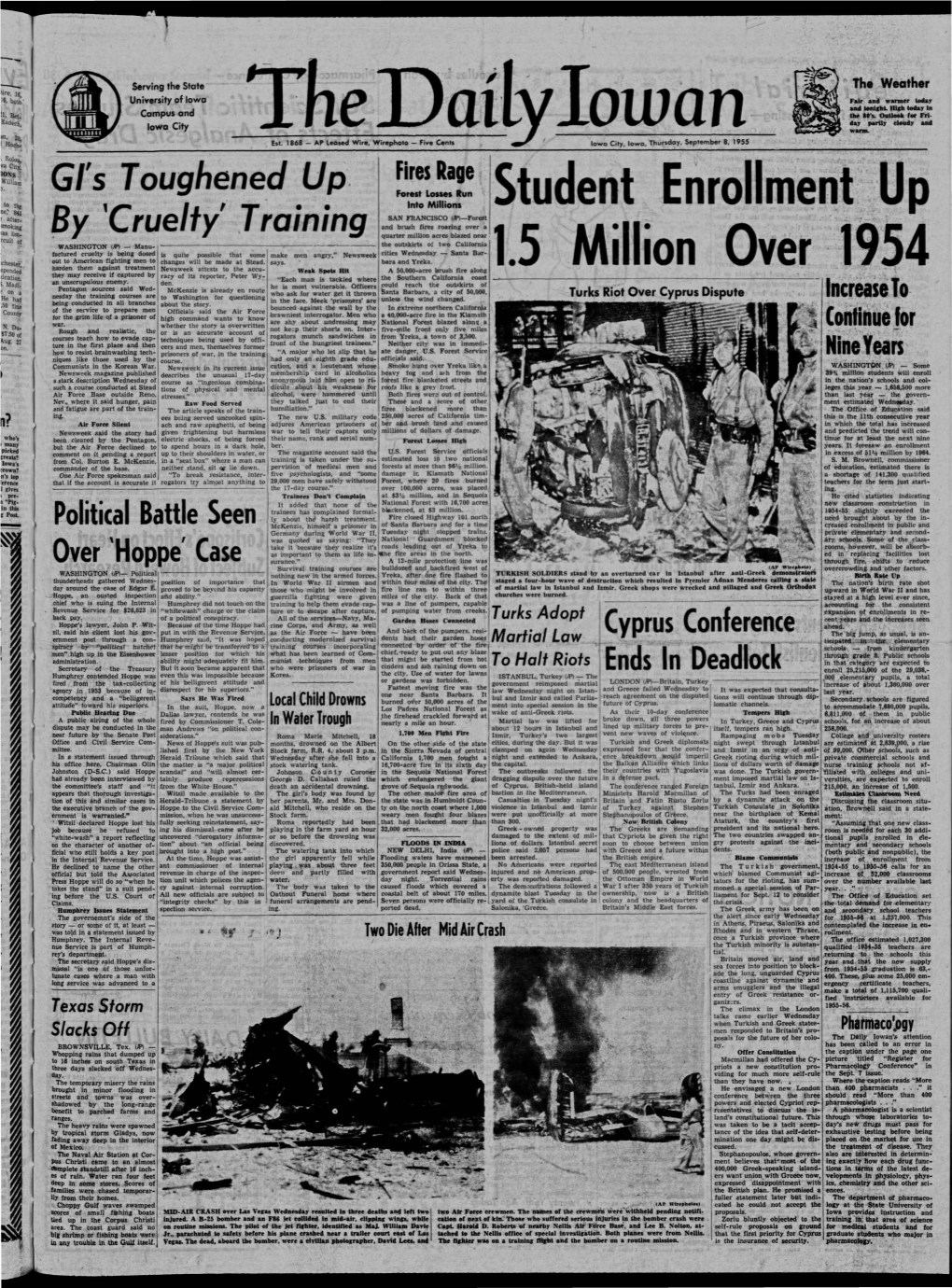 Daily Iowan (Iowa City, Iowa), 1955-09-08