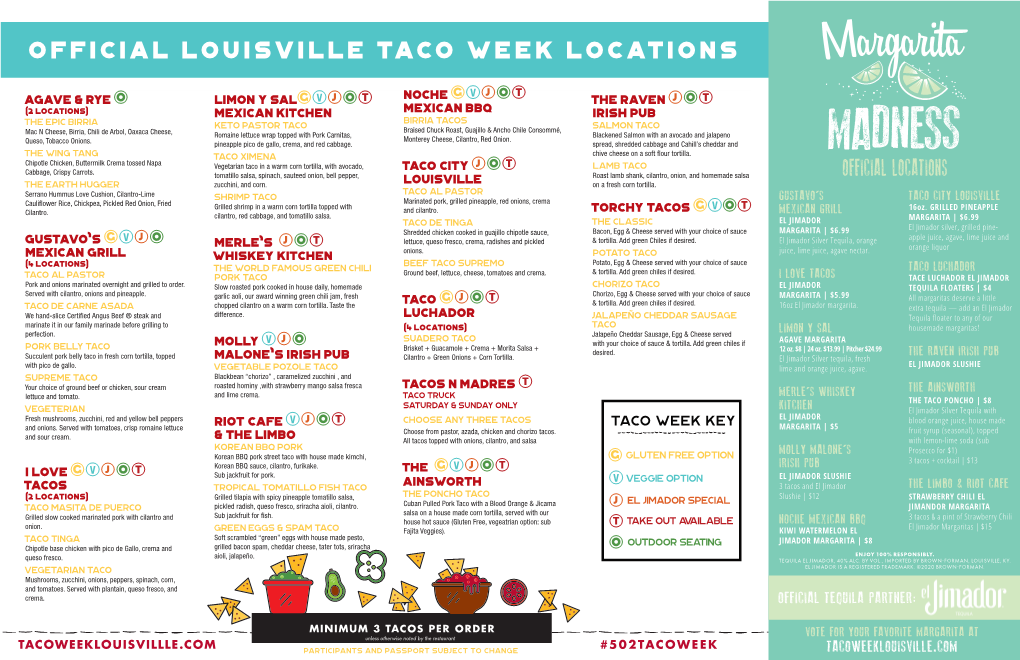 Official Louisville Taco Week Locations