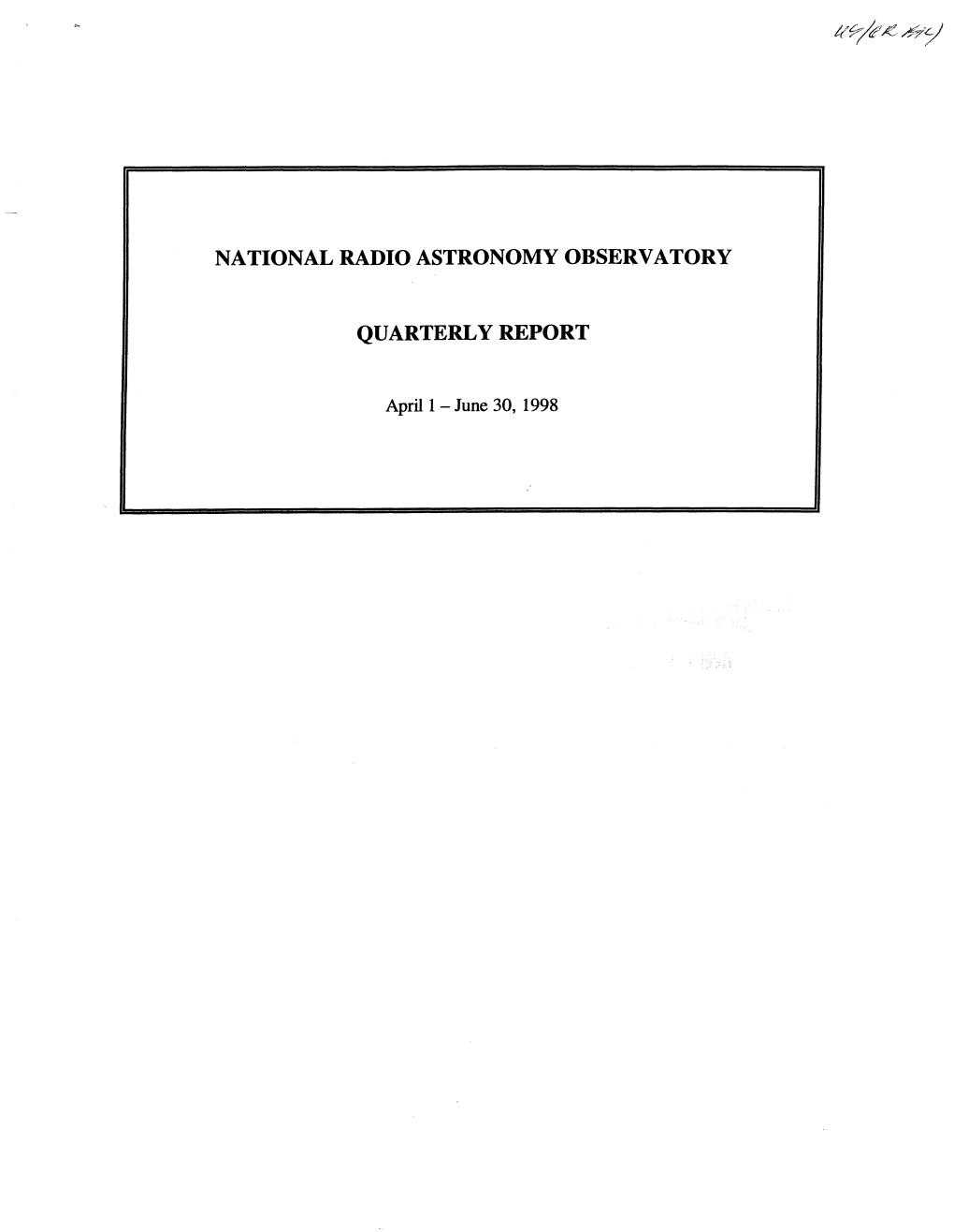 National Radio Astronomy Observatory Quarterly