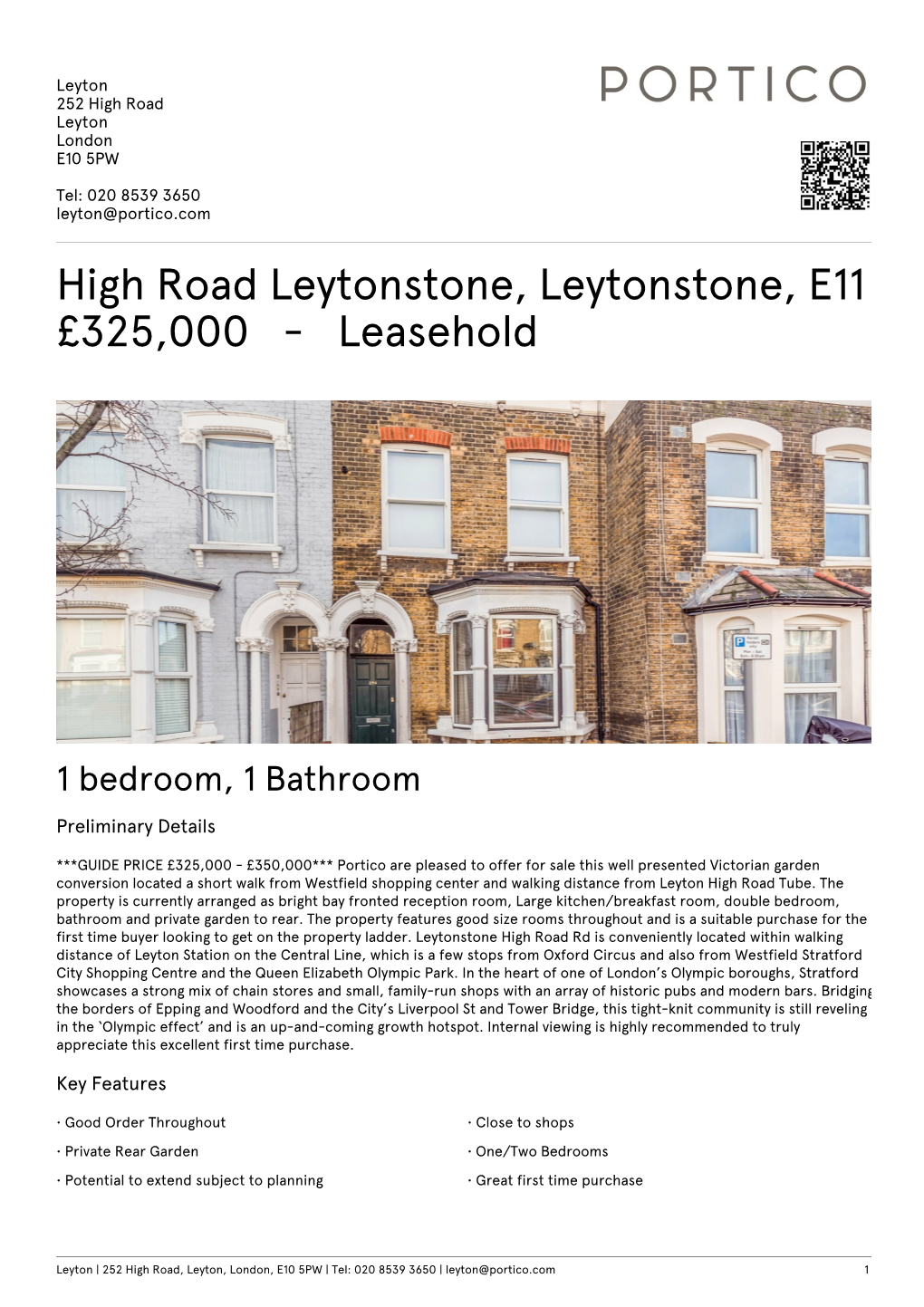 High Road Leytonstone, Leytonstone, E11 £325,000