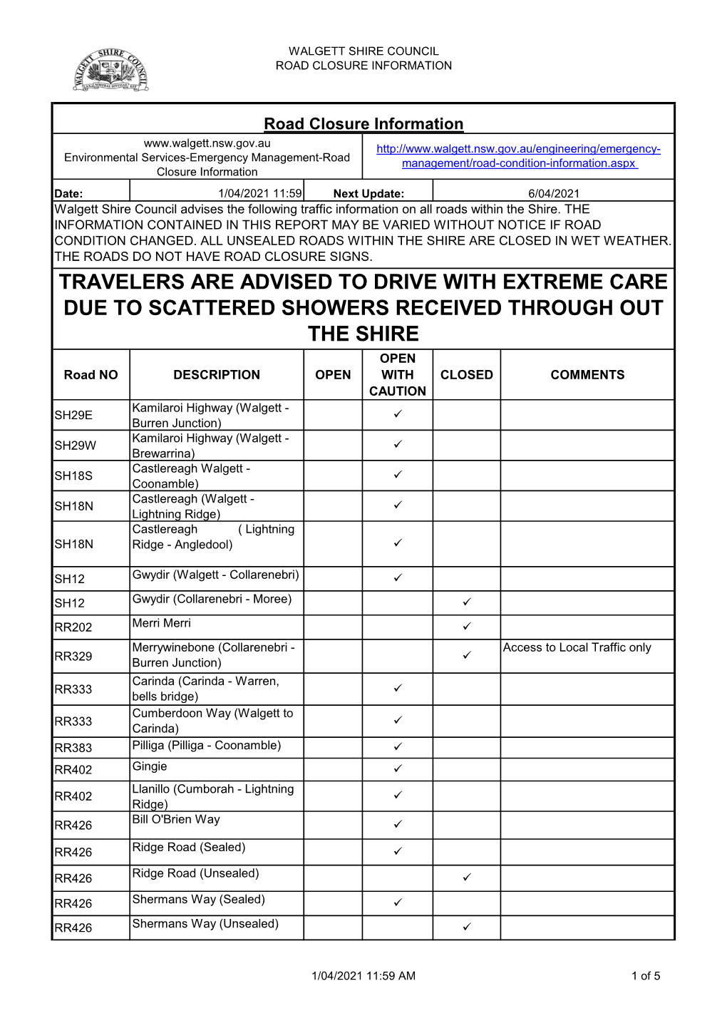 Travelers Are Advised to Drive with Extreme Care