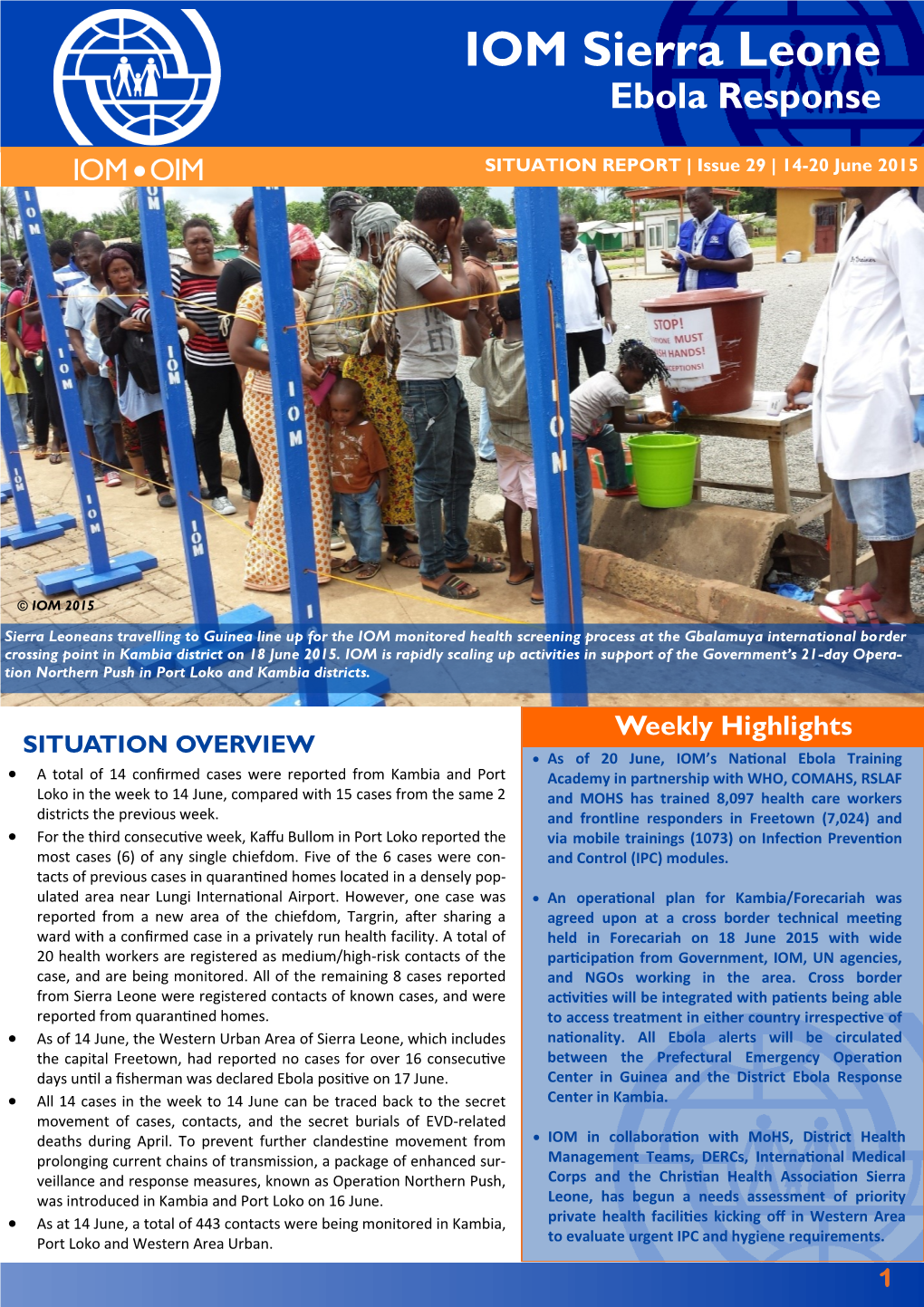 IOM Sierra Leone Ebola Response