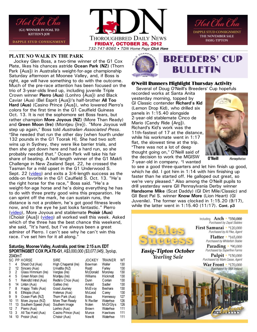 Breeders' Cup Bulletin